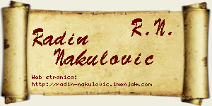 Radin Nakulović vizit kartica